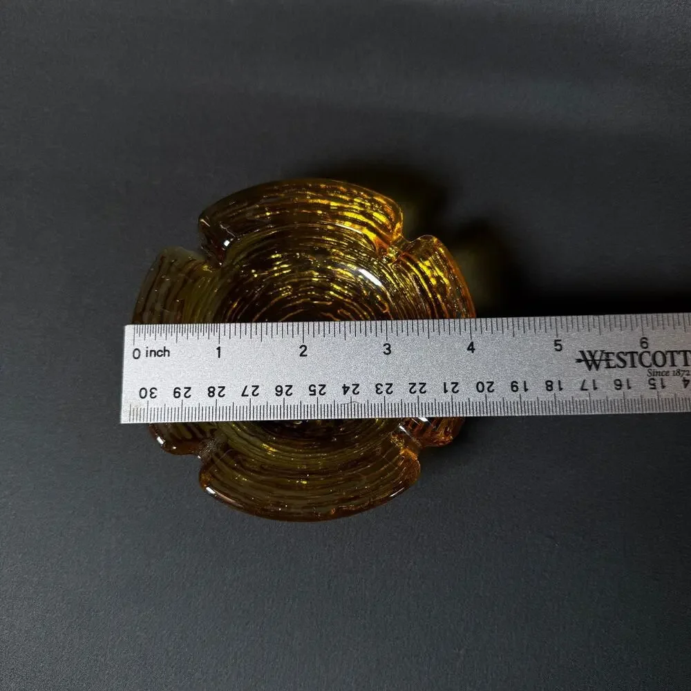 Vintage Soreno Glass Ashtray Honey Gold Amber 4.25